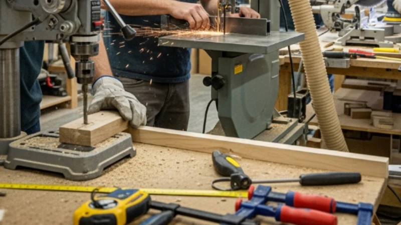 A power inverter running power tools like a drill at a construction site