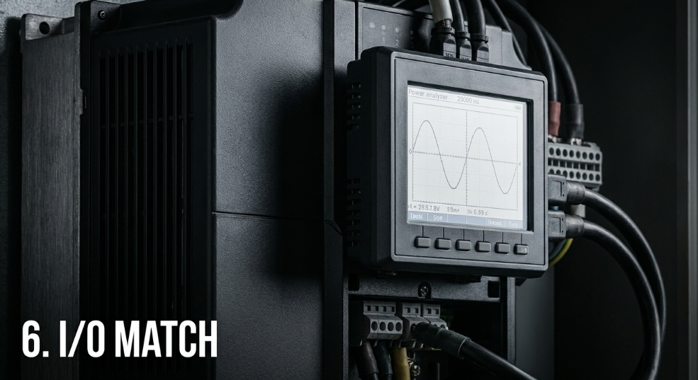 Step 6: VFD I/O matching with power analyzer and control terminals